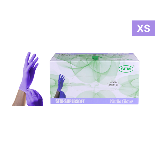 Перчатки нитриловые фиолетовые размер XS, 100 шт, SFM-GRIP-SURFACE